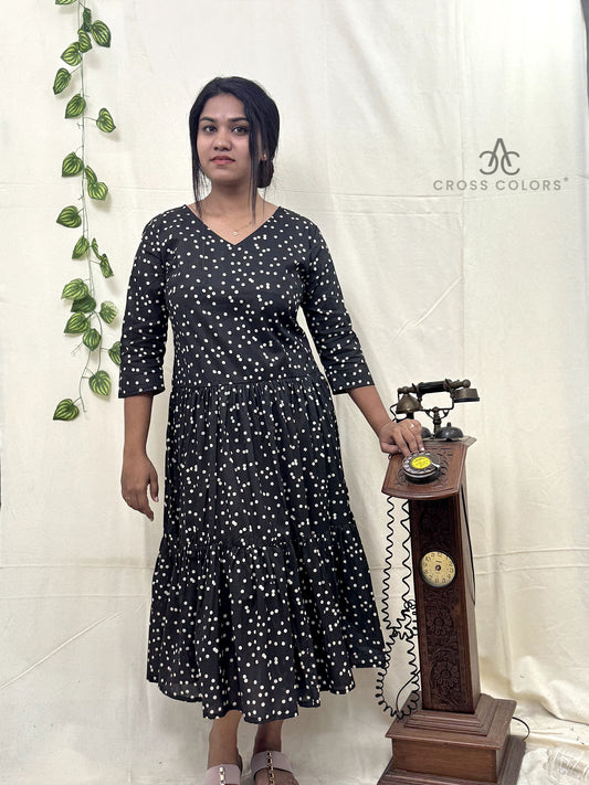 Black Polka Dot Anarkali Kurti