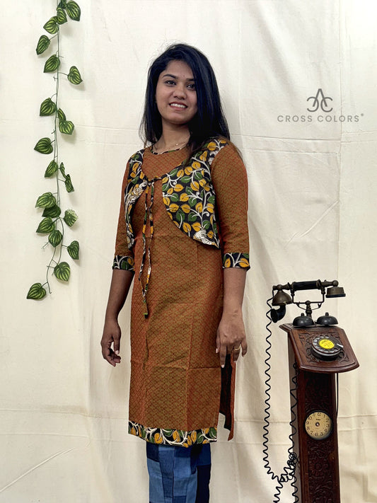 Rust Overcoat Kurti for Women