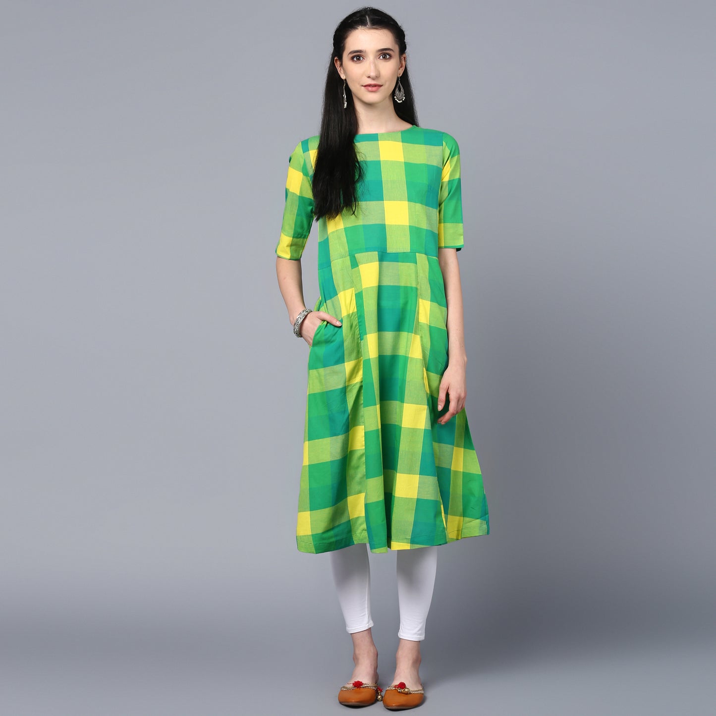 Multicolored Semi Anarkali
