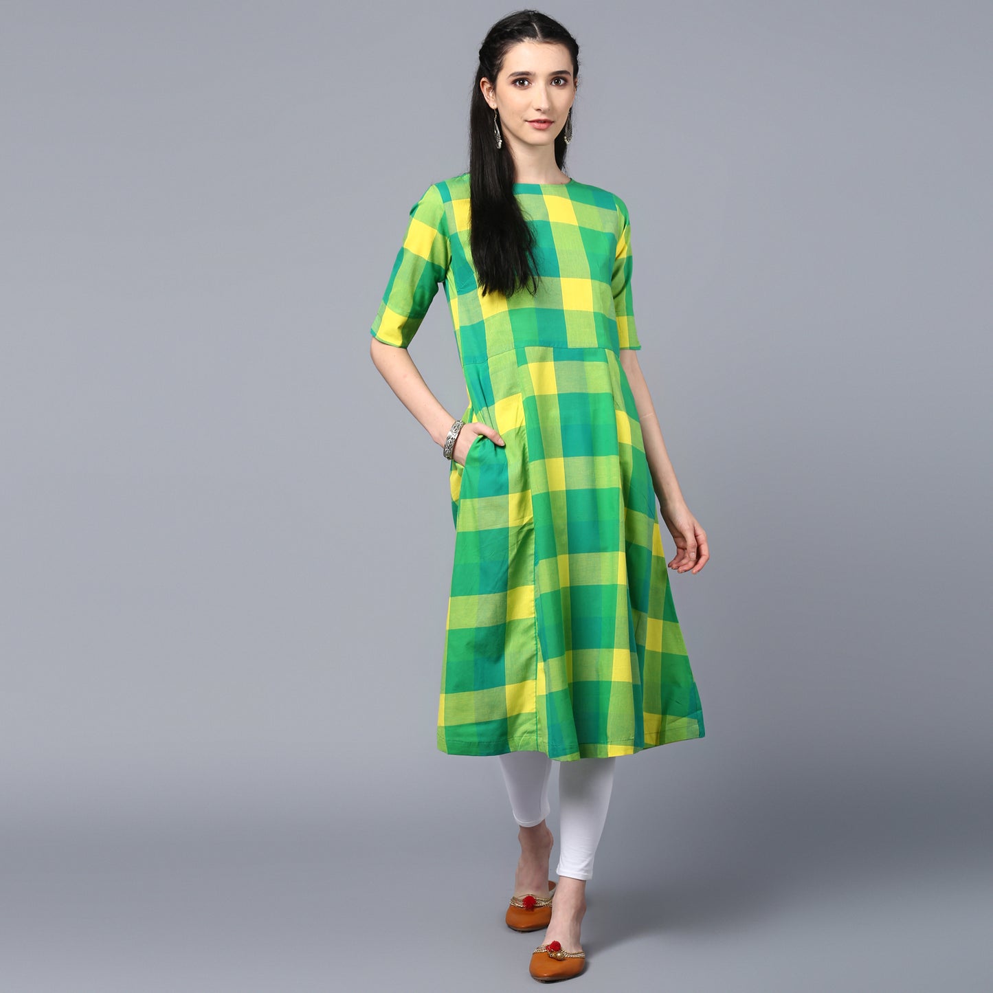 Multicolored Semi Anarkali