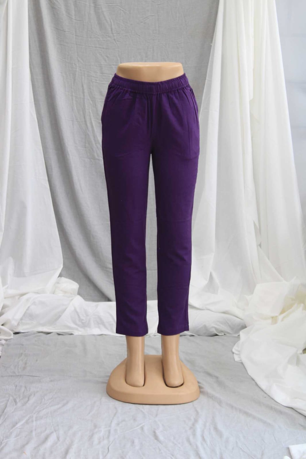 Linen plain pants