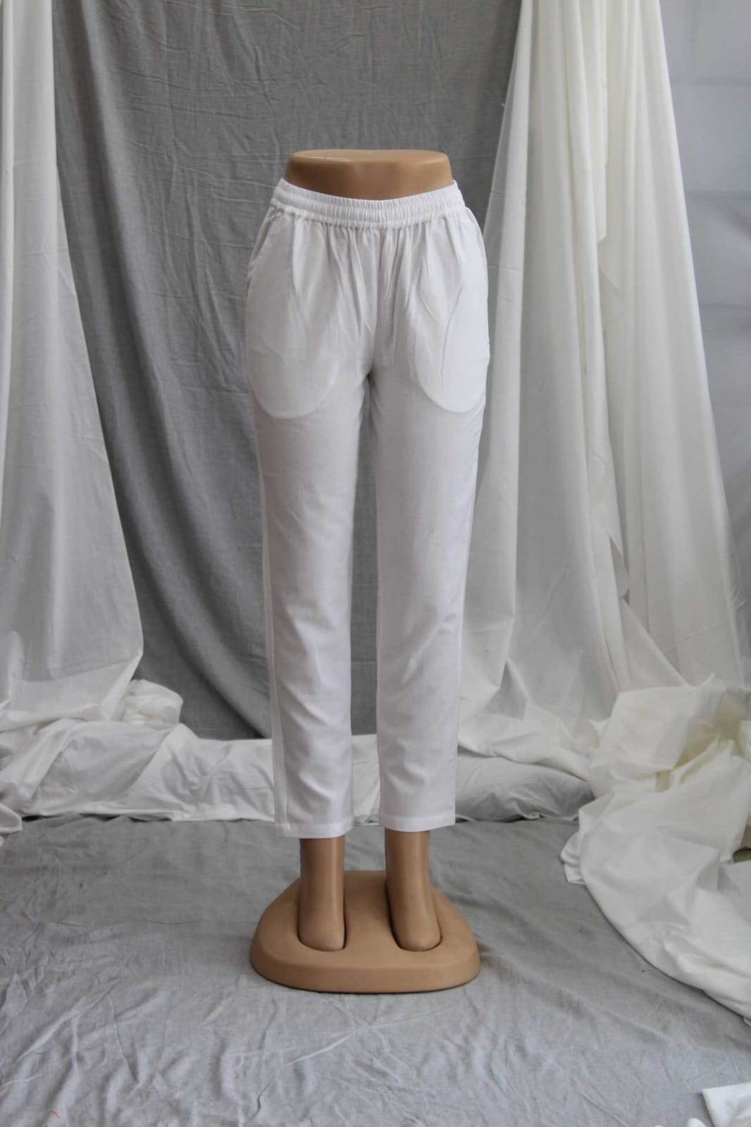 Linen plain pants