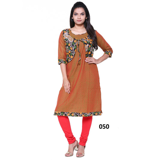 Mangalagiri Kurti with Kalamkari short overcoat