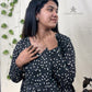 Black Polka Dot Print Indo Western Short Kurti