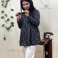 Black Polka Dot Print Indo Western Short Kurti