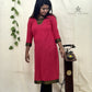 Bright Maroon Zari Border Kurti