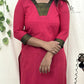 Bright Maroon Zari Border Kurti