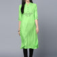 Lime Green Rayon Embroidered Straight Kurta