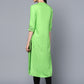 Lime Green Rayon Embroidered Straight Kurta