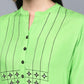 Lime Green Rayon Embroidered Straight Kurta