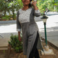 Gray Straight Kurti with Musical Print Patch | 100% Cotton | 3/4 Sleeves