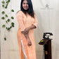 Orange Raindrop Print Straight Kurti | 100% Cotton | 3/4 Sleeve Design