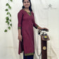 Maroon Zari Border Kurti