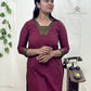Maroon Zari Border Kurti