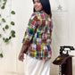 Multicolor Patchwork Short Kurti | 100% Cotton | 3/4 Sleeve Design