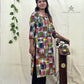 Multicolor Patch Work Kurti – Boat Neck Straight Fit for a Vibrant Look
