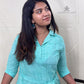 Light Teal Indo-Western Long Dress with Hip Belt | 100% Cotton ✅