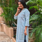 Chinese Collar Striped Kurti – Stylish 3/4 Sleeve Straight Fit for Everyday Elegance