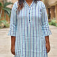 Chinese Collar Striped Kurti – Stylish 3/4 Sleeve Straight Fit for Everyday Elegance