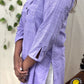 Violet Straight Kurti with Chest Pintuck Style | 100% Cotton | 3/4 Sleeves